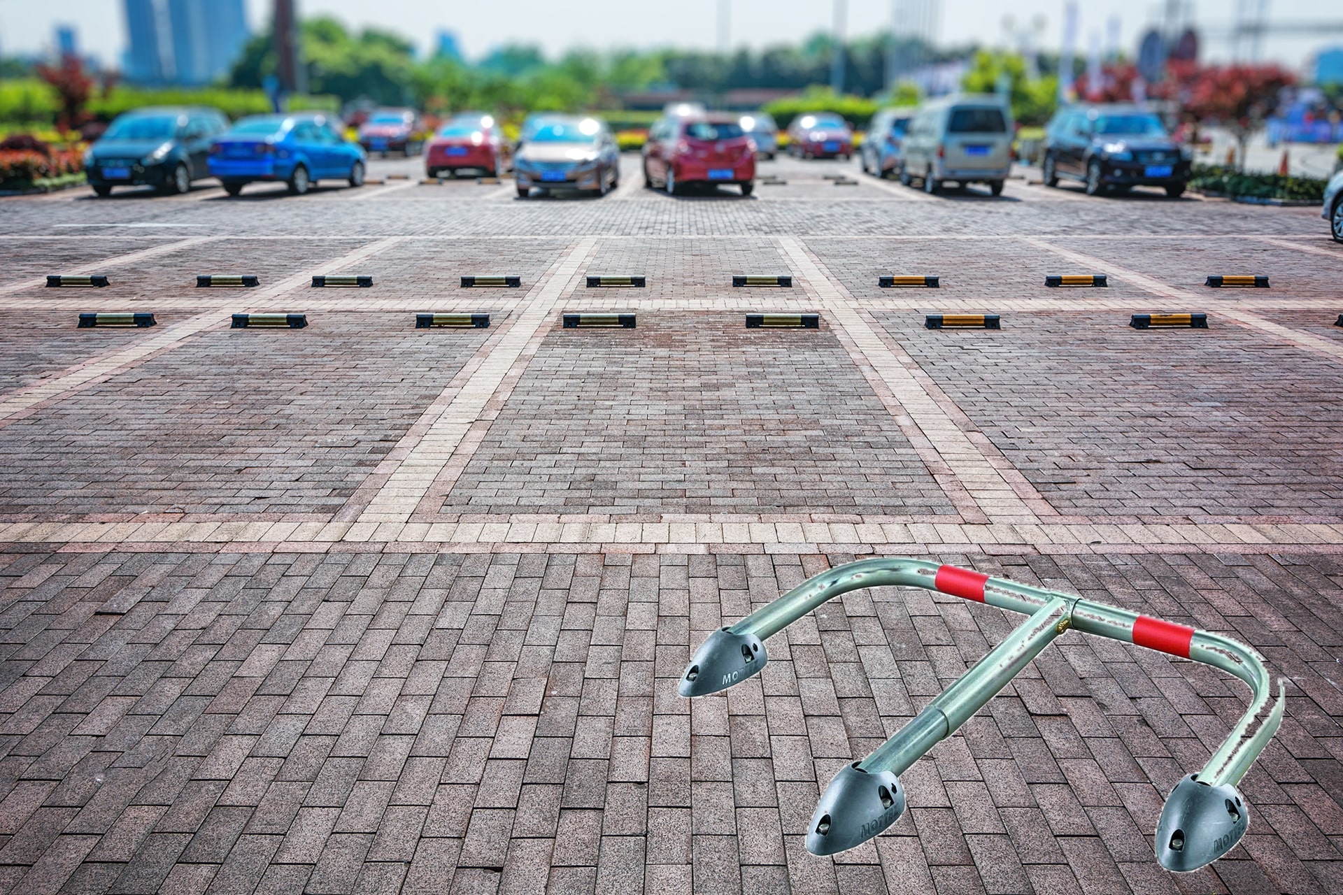 Arceau réservation parking stationnement à energie solaire